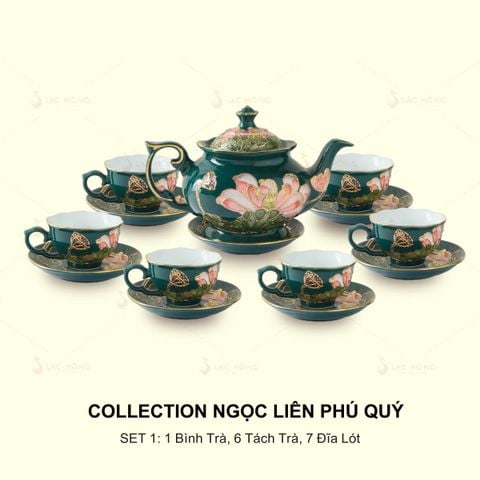  Set 1: Bộ Trà Ngọc Liên Phú Quý 