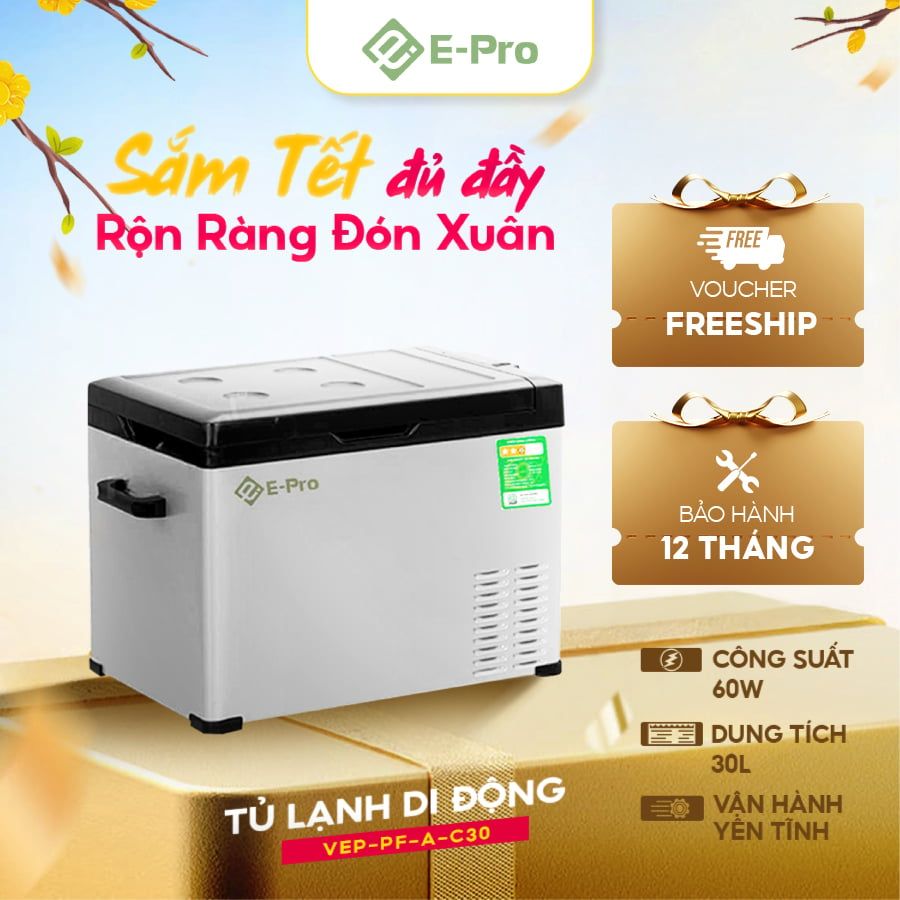  Tủ lạnh ô tô di động thông minh 30 lít E-pro VEP-PF-A-C30 