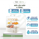  Nồi hấp đa năng 4 tầng chính hãng E-pro VEP-HPS-DZ8(PP3) 