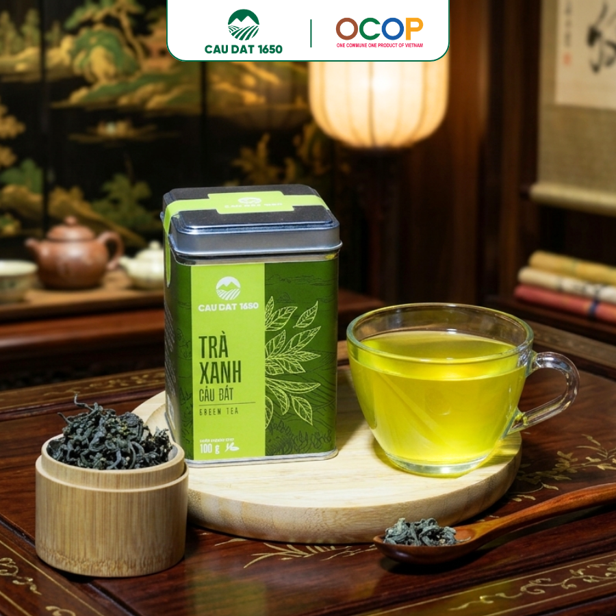 Trà Xanh Cầu Đất Hộp Thiếc 100g