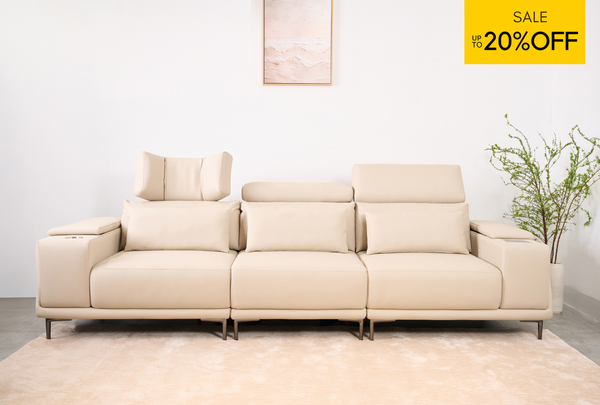 SOFA VALENCIA CHỈNH ĐIỆN ĐA TIỆN ÍCH BẰNG DA SILICON NHẬP KHẨU CAO CẤP (3 CHỖ / 4 CHỖ)