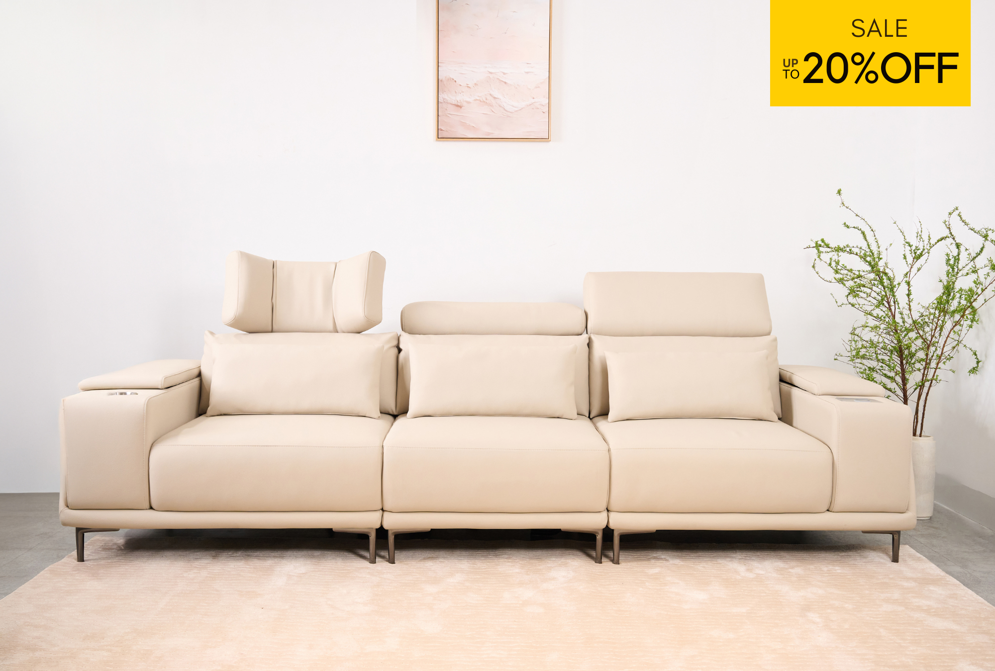SOFA VALENCIA CHỈNH ĐIỆN ĐA TIỆN ÍCH BẰNG DA SILICON NHẬP KHẨU CAO CẤP (3 CHỖ / 4 CHỖ)