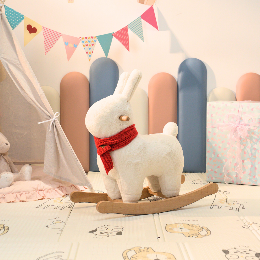 GHẾ HÌNH THÚ BẬP BÊNH THỎ TRẮNG