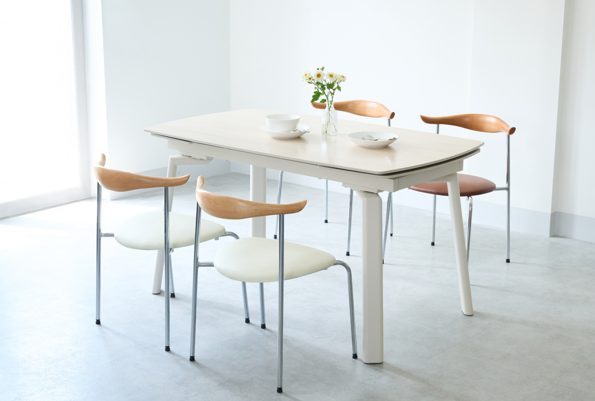 BÀN ĂN MỞ RỘNG GLORI EXTENSION CERAMIC (250+1200+ 250/300+1400+300)