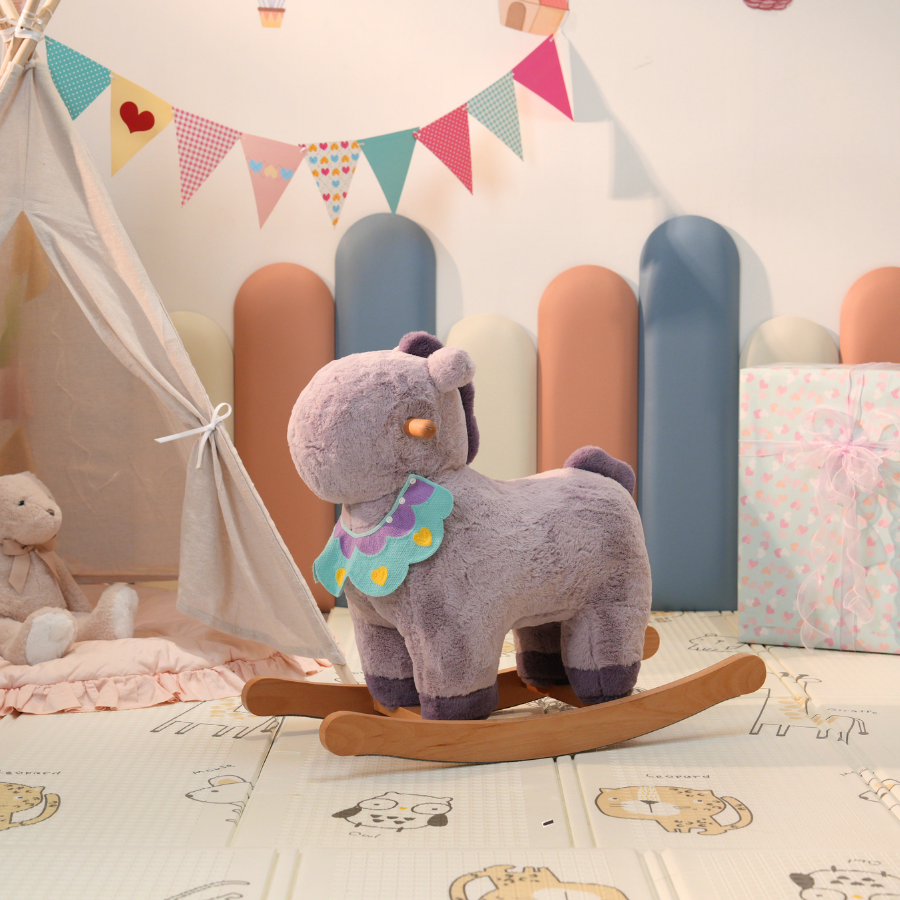 GHẾ HÌNH THÚ BẬP BÊNH NGỰA TÍM