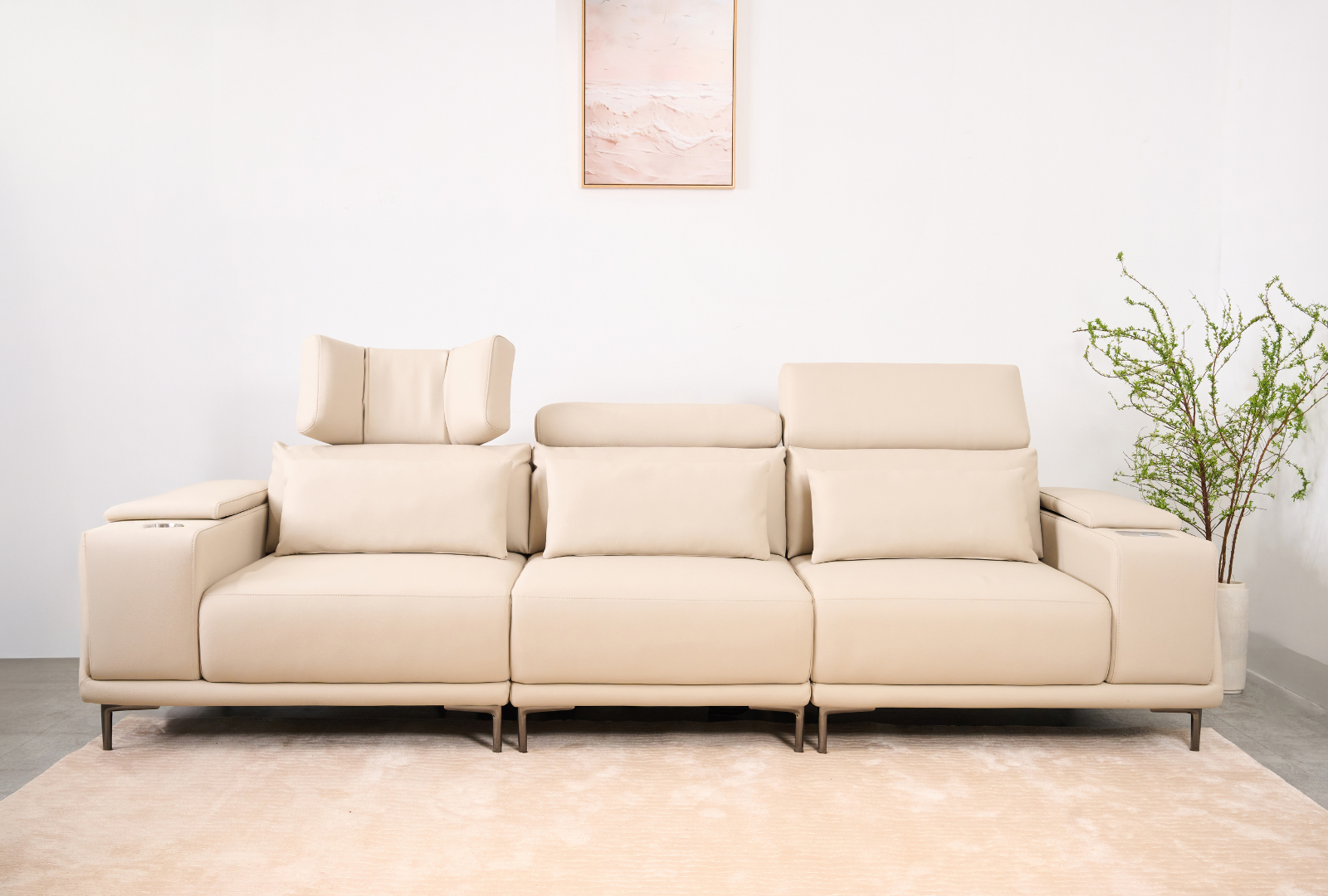 SOFA VALENCIA CHỈNH ĐIỆN ĐA TIỆN ÍCH BẰNG DA SILICON NHẬP KHẨU CAO CẤP (3 CHỖ / 4 CHỖ)