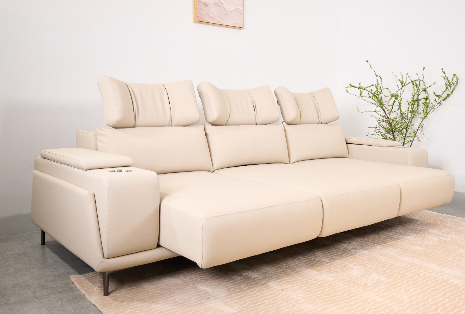 SOFA VALENCIA CHỈNH ĐIỆN ĐA TIỆN ÍCH BẰNG DA SILICON NHẬP KHẨU CAO CẤP (3 CHỖ / 4 CHỖ)