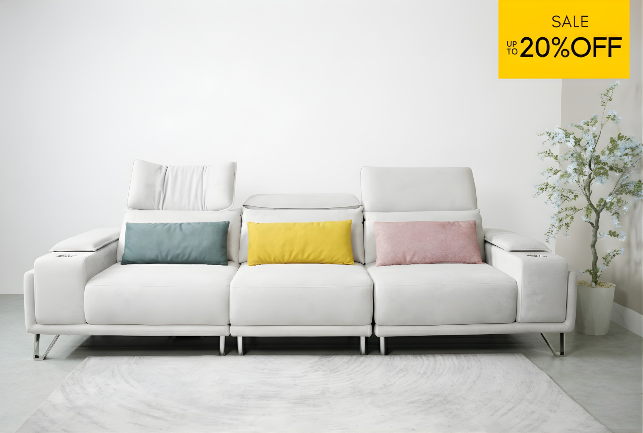 SOFA MILAN CHỈNH ĐIỆN THÔNG MINH BẰNG VẢI MAXTRYTEX NHẬP KHẨU CAO CẤP (3 CHỖ / 4 CHỖ)