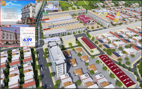 B14 | Nhà phố thương mại chợ Cái Vồn, Vĩnh Long, căn góc trực diện chợ.