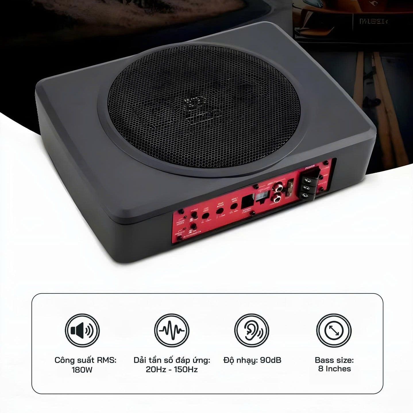  Dego AU800 180W Sub Điện Dành Cho Xe Ô Tô 