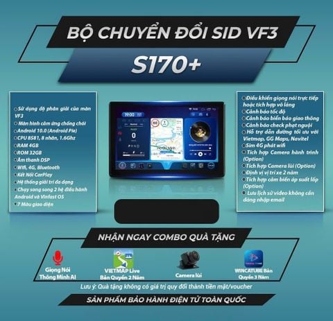  SID S170 Bộ Chuyển Đổi Màn Hình Xe Vinfast VF3 