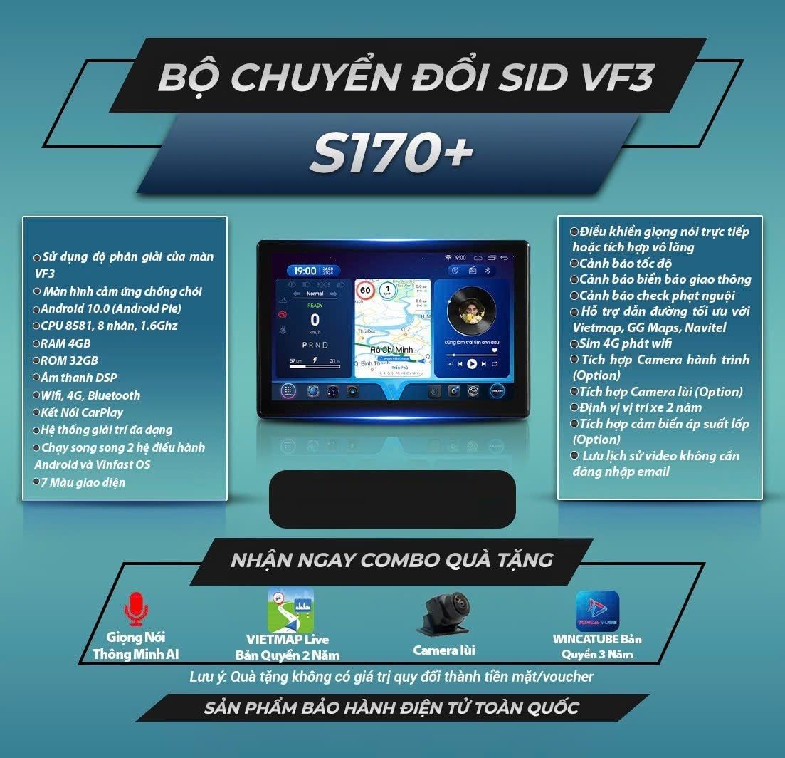  SID S170 Bộ Chuyển Đổi Màn Hình Xe Vinfast VF3 