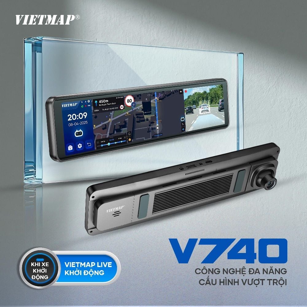  Vietmap V740 4GB 64GB Gương Điện Tử Android Đa Năng 
