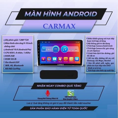  Carmax C200 9 inch 2GB 64GB Màn Hình Android 