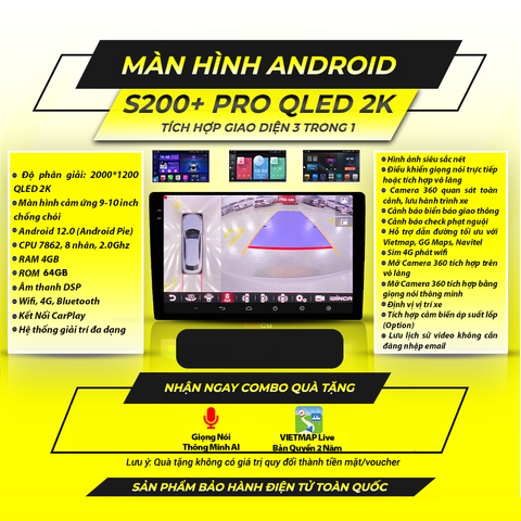  Winca S200 Pro Qled 2K 360 9 inch 4GB 64GB Màn Hình Android 