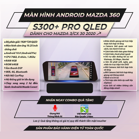  Mazda 3/CX 30 Từ 2020 Winca S300 Pro Qled 360 10.25 inch 4GB 64G Màn Hình Android 