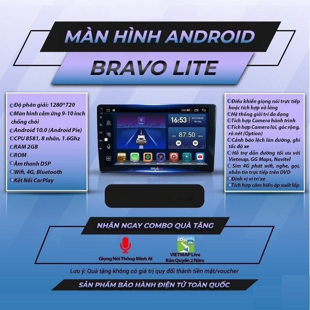  Bravo B10 Lite 9 inch 2GB 64GB Màn Hình Android 