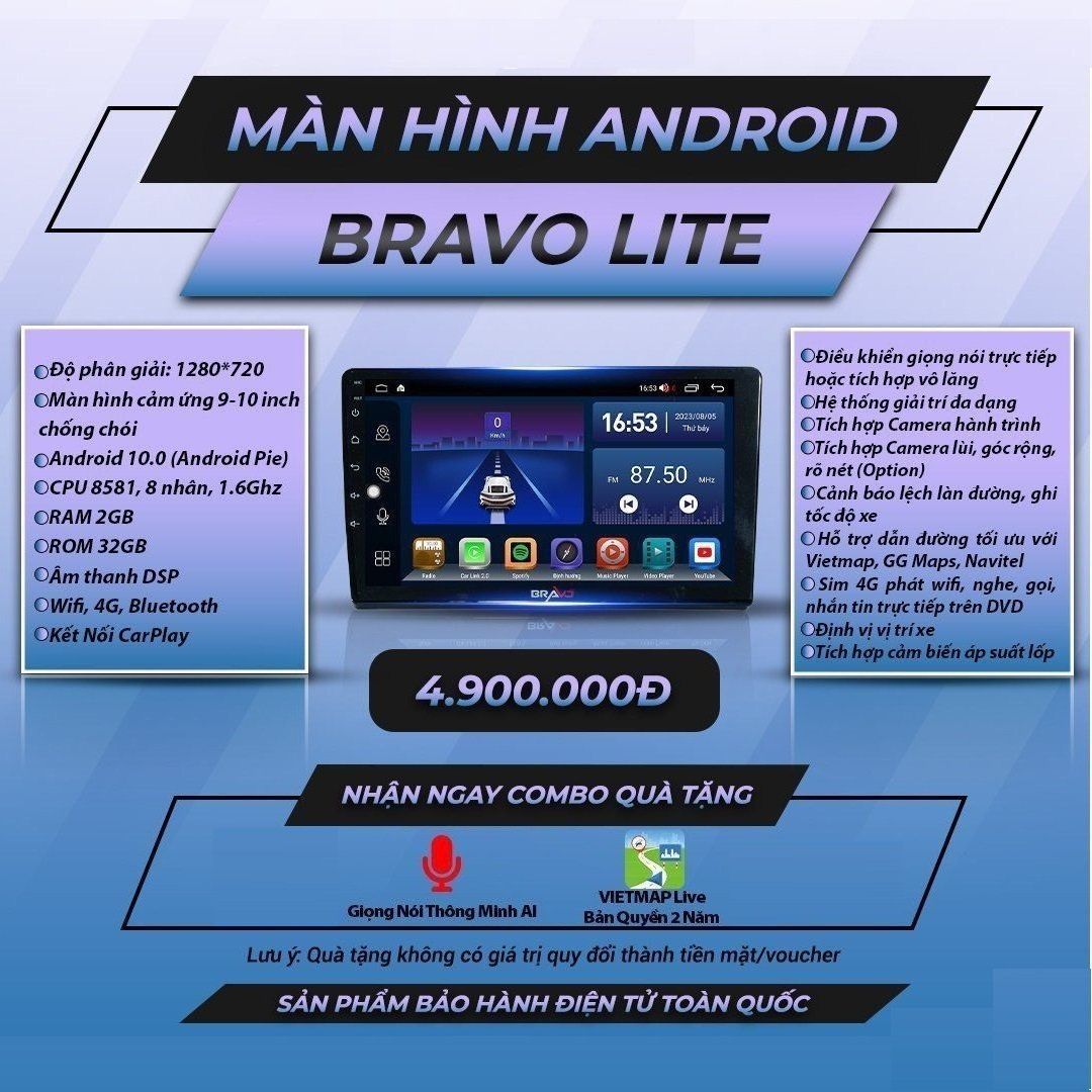  Bravo B10 Lite 9 inch 2GB 32GB Màn Hình Android 