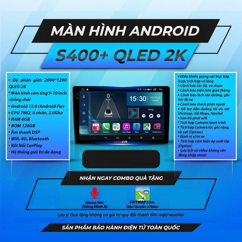  Winca S400 Qled 2K DTS 9 inch 6GB 128GB Màn Hình Android 