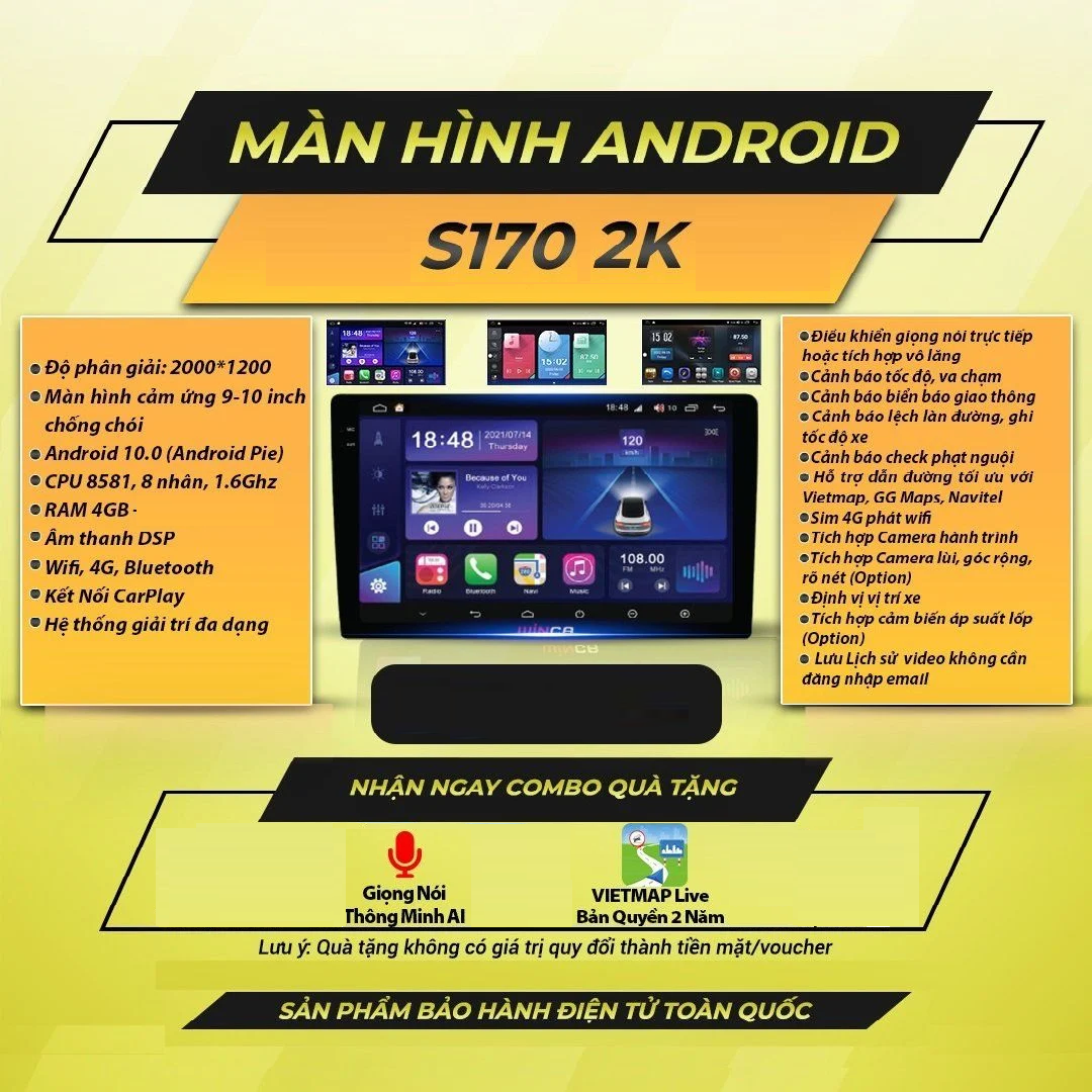  Winca S170 2K 9 inch 4GB 64GB Màn Hình Android 