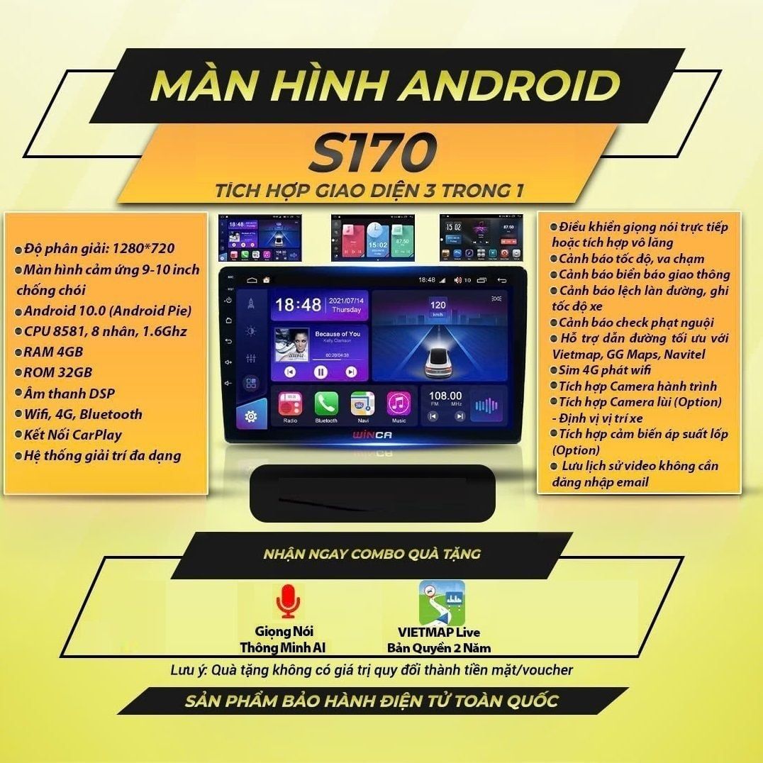  Winca S170 9 inch 4GB 32GB Màn Hình Android 