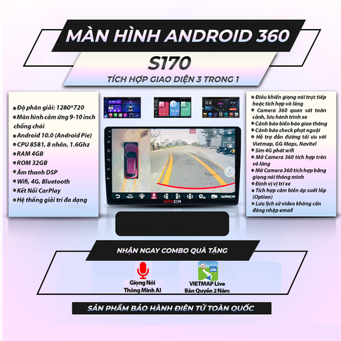  Winca S170 camera 360 9 inch 4GB 32GB Màn Hình Android 