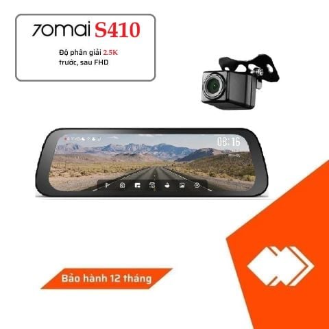  70mai S410 Camera Hành Trình Ghi Hình Trước Sau 