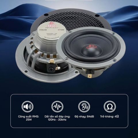  Dego ST75MR 50W 6.5 inch Loa Dành Cho Xe Ô Tô 