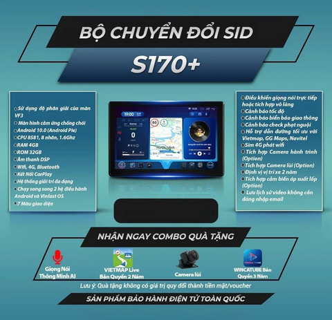  SID S170 Bộ Chuyển Đổi Màn Hình Xe Vinfast VF3 & Limo Green 