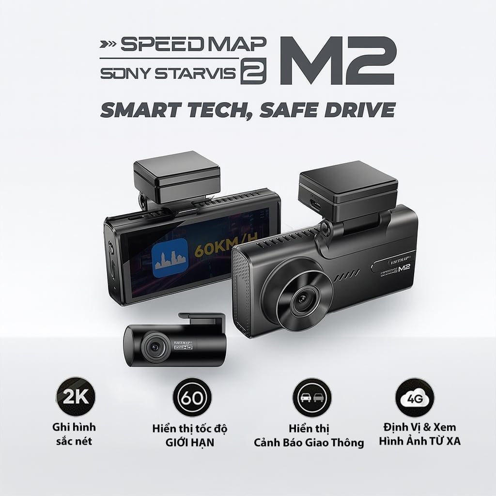  Vietmap M2 2K Ghi Hình Trước Sau Và Cảnh Báo Giao Thông 