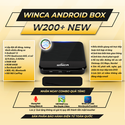  Winca W200 New 4GB 64GB Android Box Ô Tô 