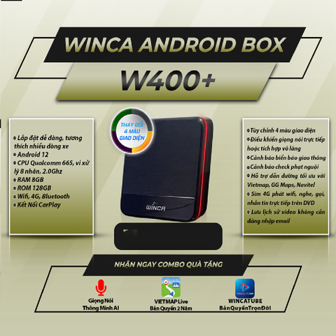  Winca W400 8GB 128GB Android Box Ô Tô 