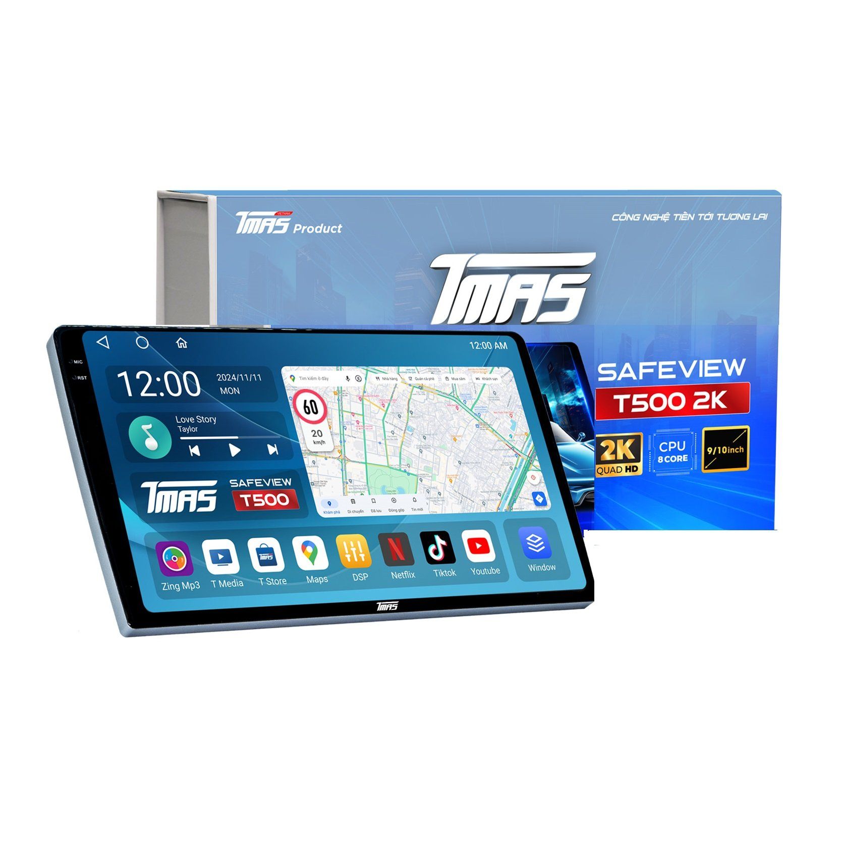  TMAS T500 2K 9 inch 2GB 32GB Màn Hình Android 