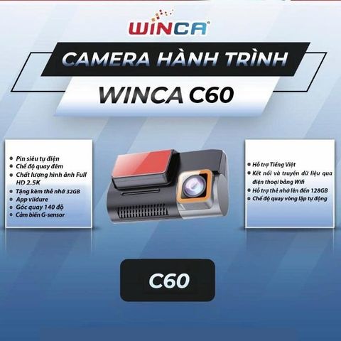 Winca C60 2.5K Camera Hành Trình Ghi Hình Trước 