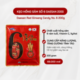  Kẹo Hồng Sâm Số 6 Daesan 200g – Ngọt Dịu, Thơm Nhẹ, Dễ Ăn 