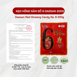  Kẹo Hồng Sâm Số 6 Daesan 200g – Ngọt Dịu, Thơm Nhẹ, Dễ Ăn 