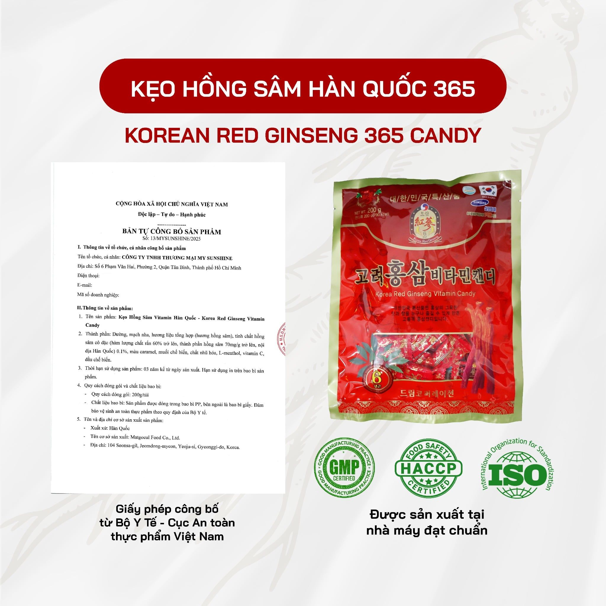  Kẹo Hồng Sâm Vitamin 