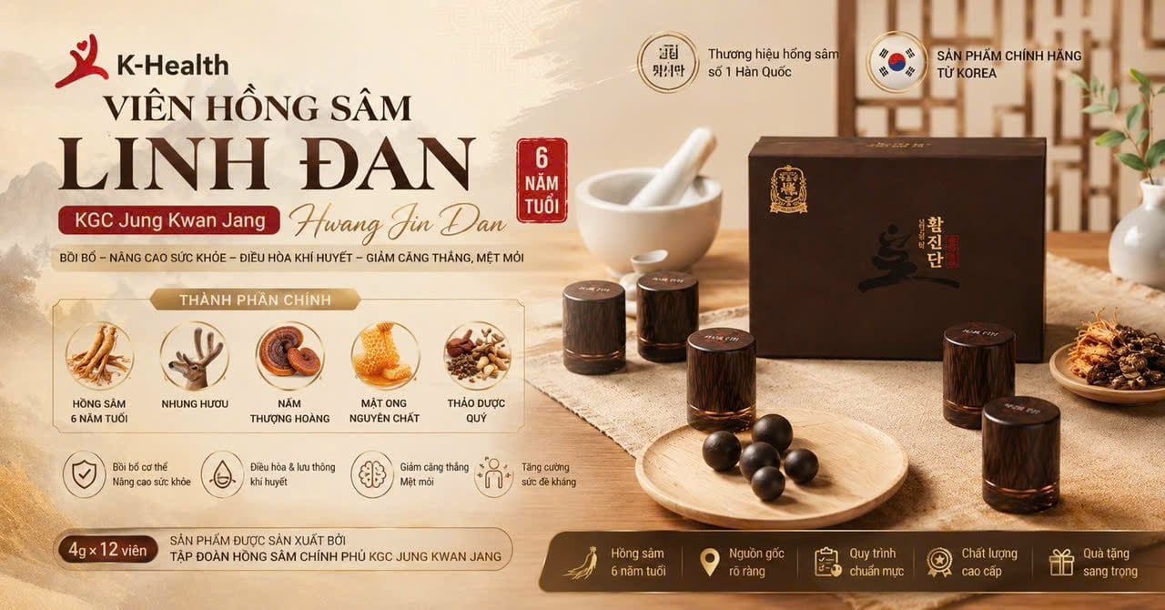  Viên Hồng Sâm Linh Đan KGC Jung Kwan Jang Hwang Jin Dan 4g x 15 viên 