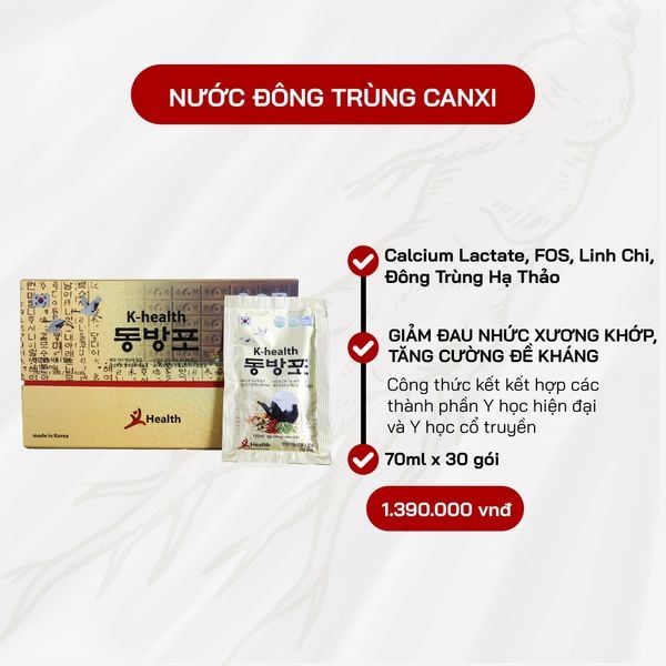  Nước Đông Trùng Canxi KHealth DONGBANGPO 
