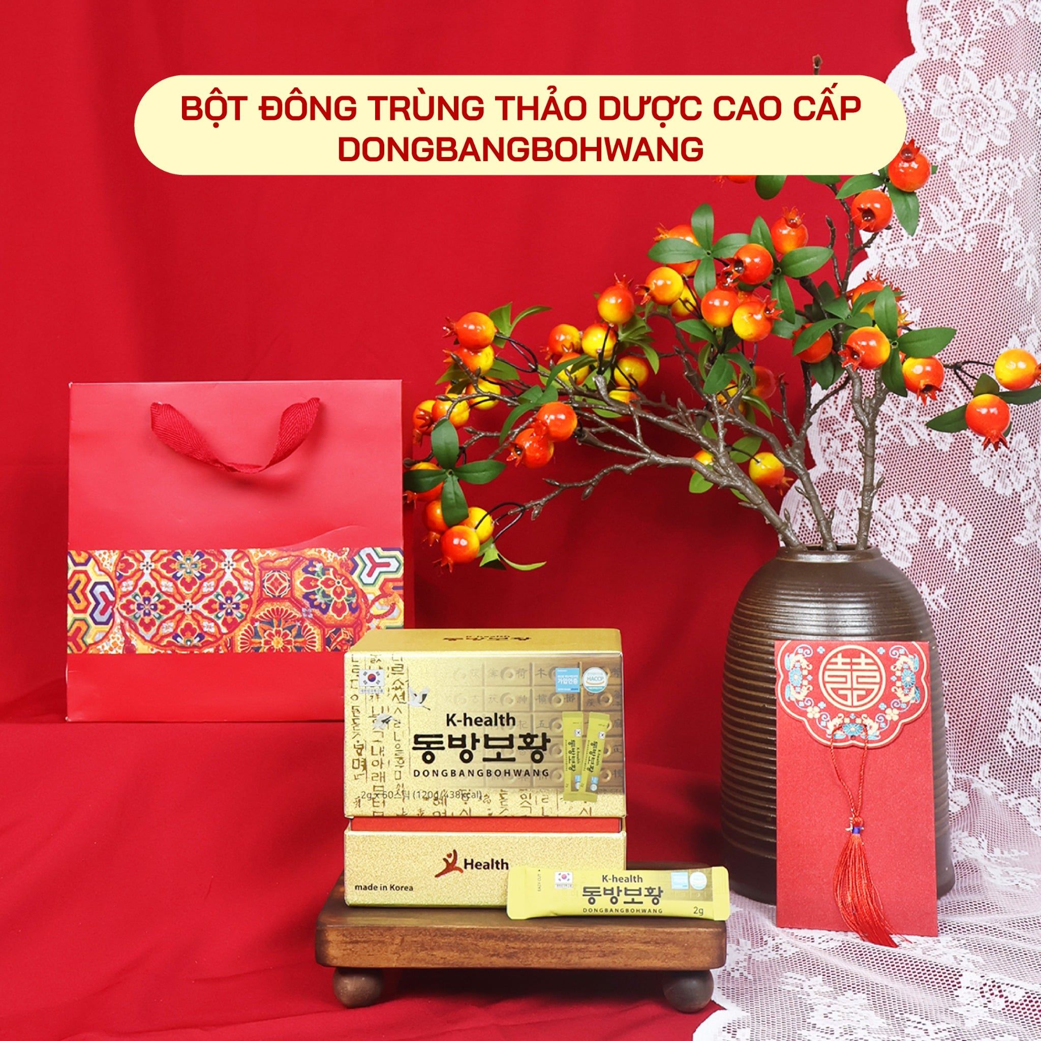  Bột Đông Trùng Thảo Dược KHealth DONGBANGBOHWANG ( 2g x 60 stick ) 