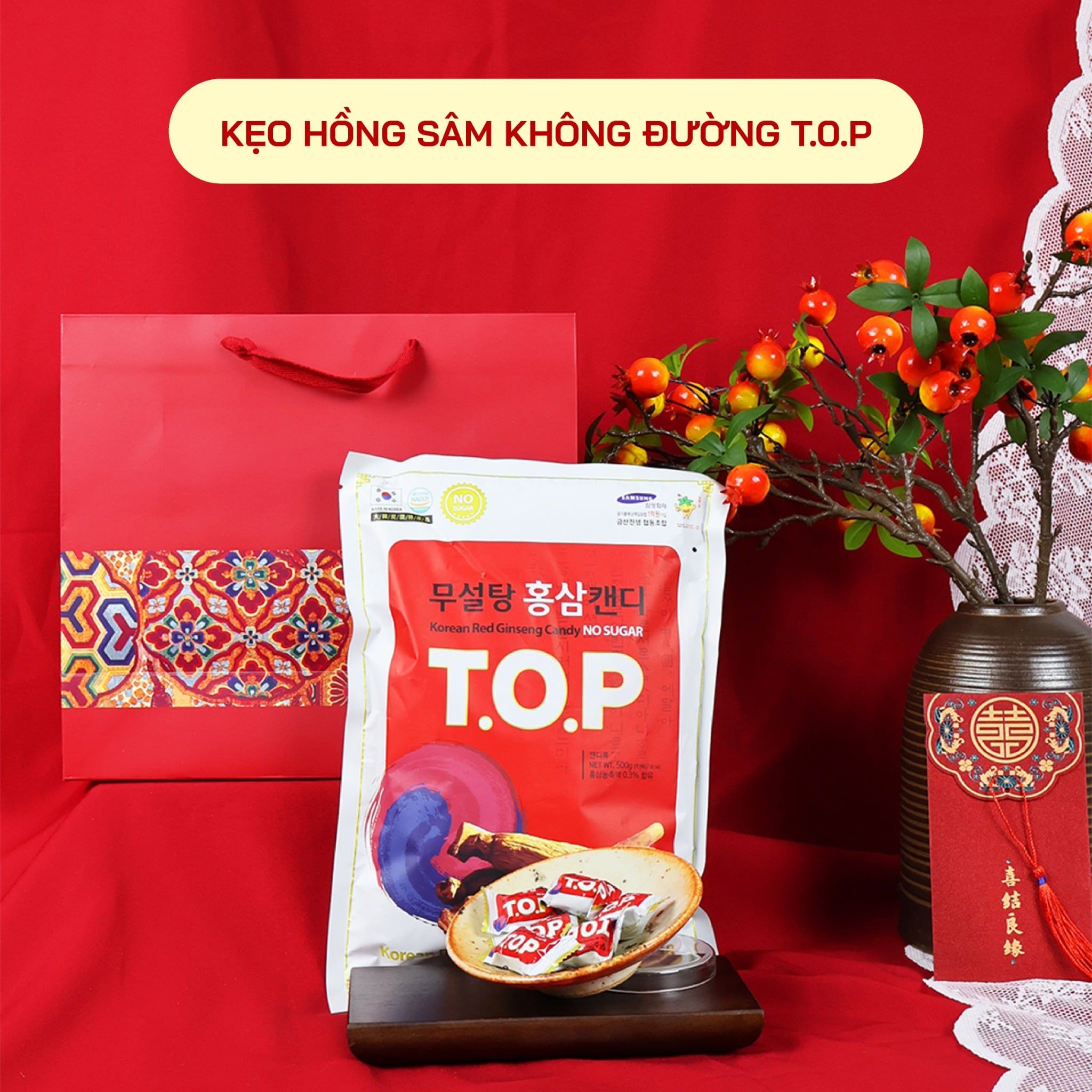  Kẹo Hồng Sâm Không Đường T.O.P 