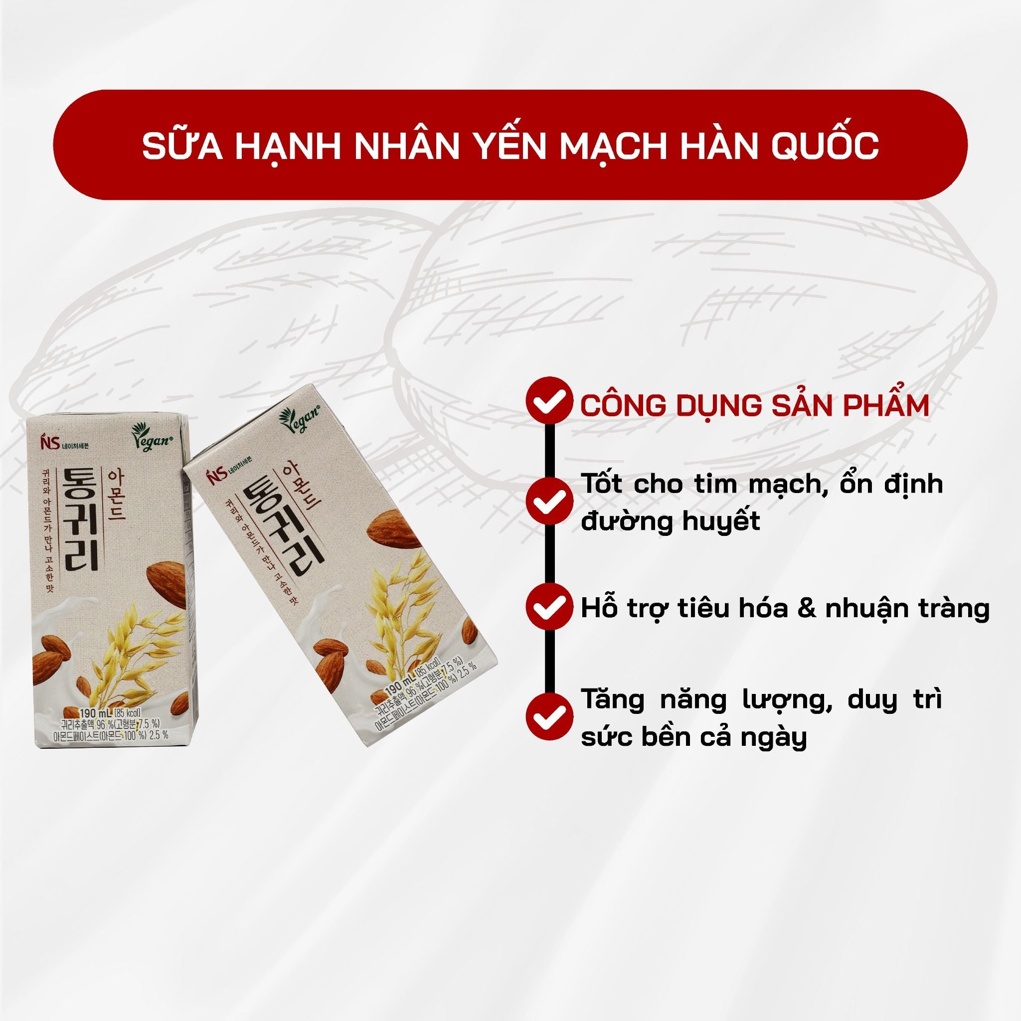  Sữa Hạnh Nhân Yến Mạch Hàn Quốc 