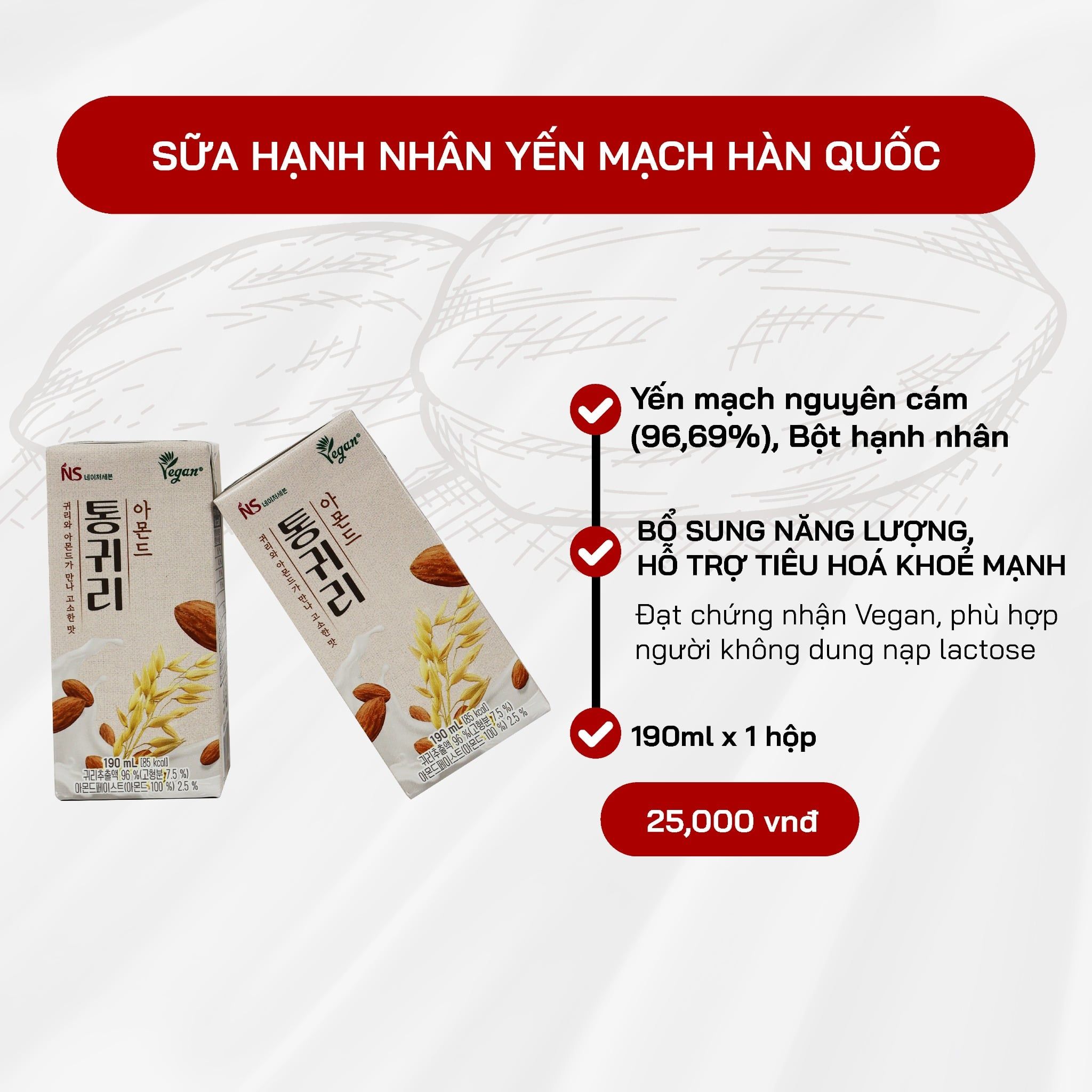  Sữa Hạnh Nhân Yến Mạch Hàn Quốc 