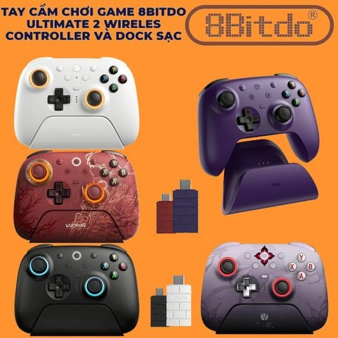  Tay Cầm Chơi Game 8BitDo Ultimate 2 Wireless Controller Kèm Dock Sạc Chính Hãng 
