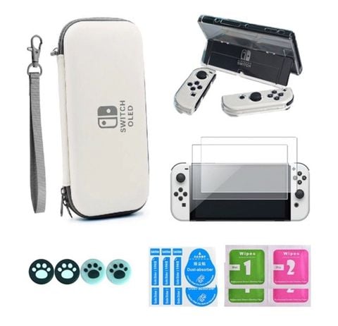  Combo túi + cường lực + ốp + nút analog Switch Oled 