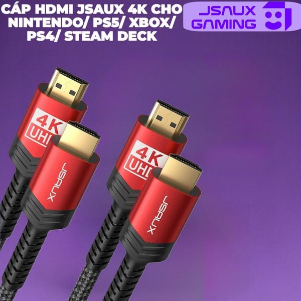  Cáp HDMI Jsaux 4K cho Nintendo/ Ps5/ Xbox/ Ps4/ Steam Deck 