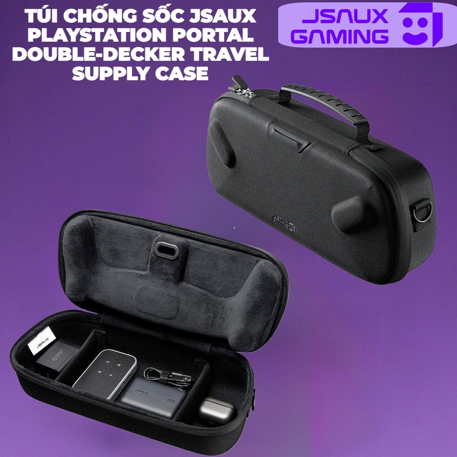  Túi Chống Sốc Jsaux Playstation Portal Double-Decker Travel Supply Case 