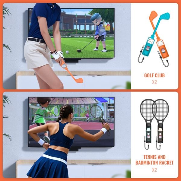  Phụ Kiện Nintendo Switch 2 12 in 1 Sport Set ( Vợt/ Bóng Chày/ Đánh Golf ) JYS NS2277-V3 
