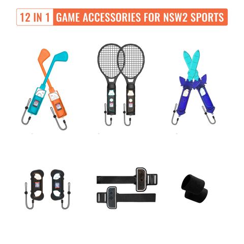  Phụ Kiện Nintendo Switch 2 12 in 1 Sport Set ( Vợt/ Bóng Chày/ Đánh Golf ) JYS NS2277-V3 