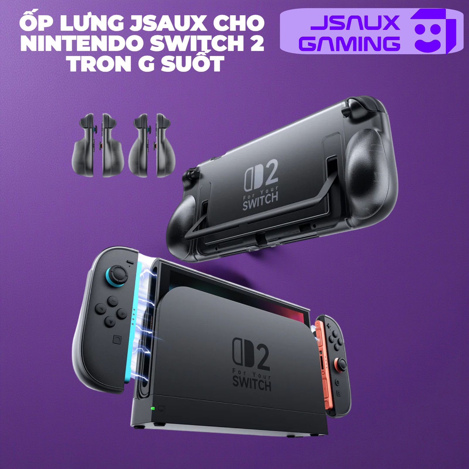  Ốp Lưng Jsaux cho Nintendo Switch 2 Trong Suốt 